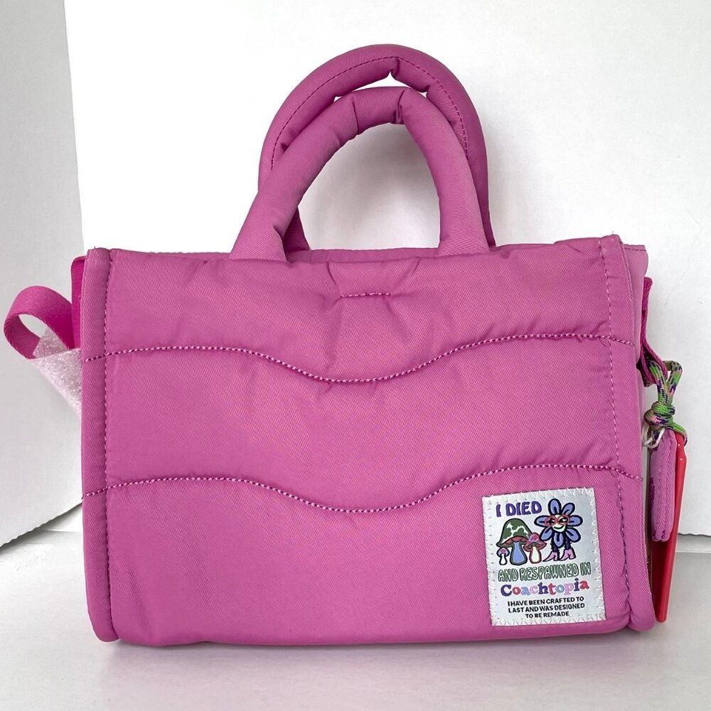 Coach Coachtopia Loop Mini Tote CT385 Pink Puffy Crossbody Bright Magenta